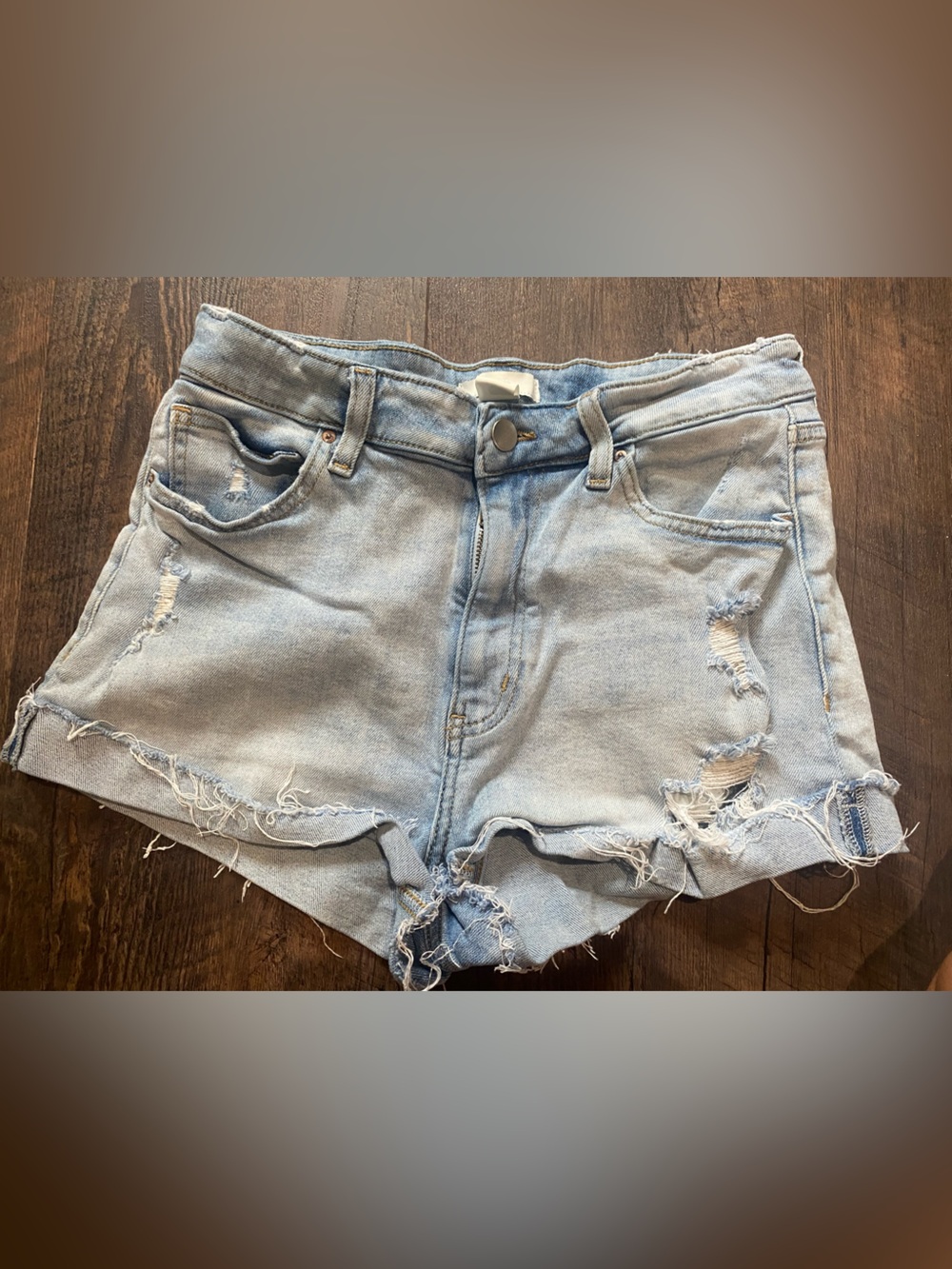 H&M Light Blue Distressed Denim Women’s Shorts